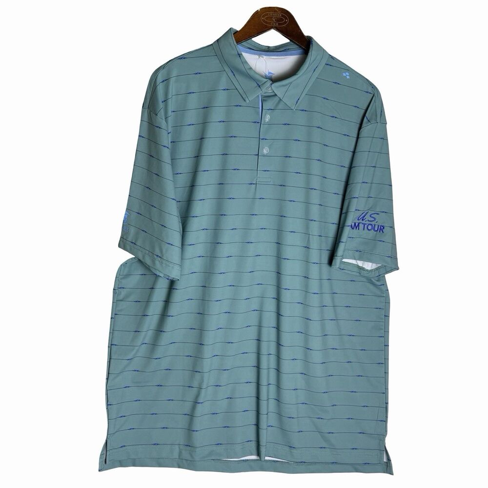 Scales Performance Polo Shirt Men's XLarge AM Tour Amateur Embroidered Green NEW